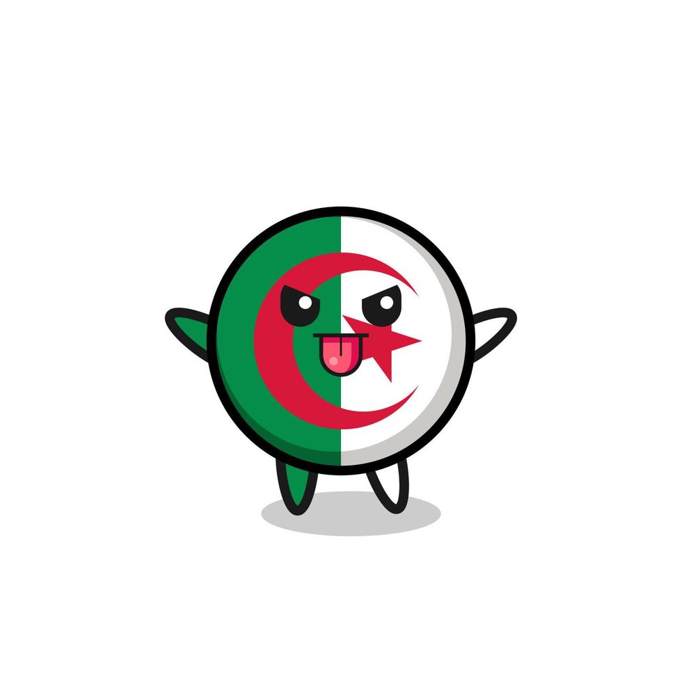 personaggio della bandiera dell'algeria cattivo in posa beffarda vettore