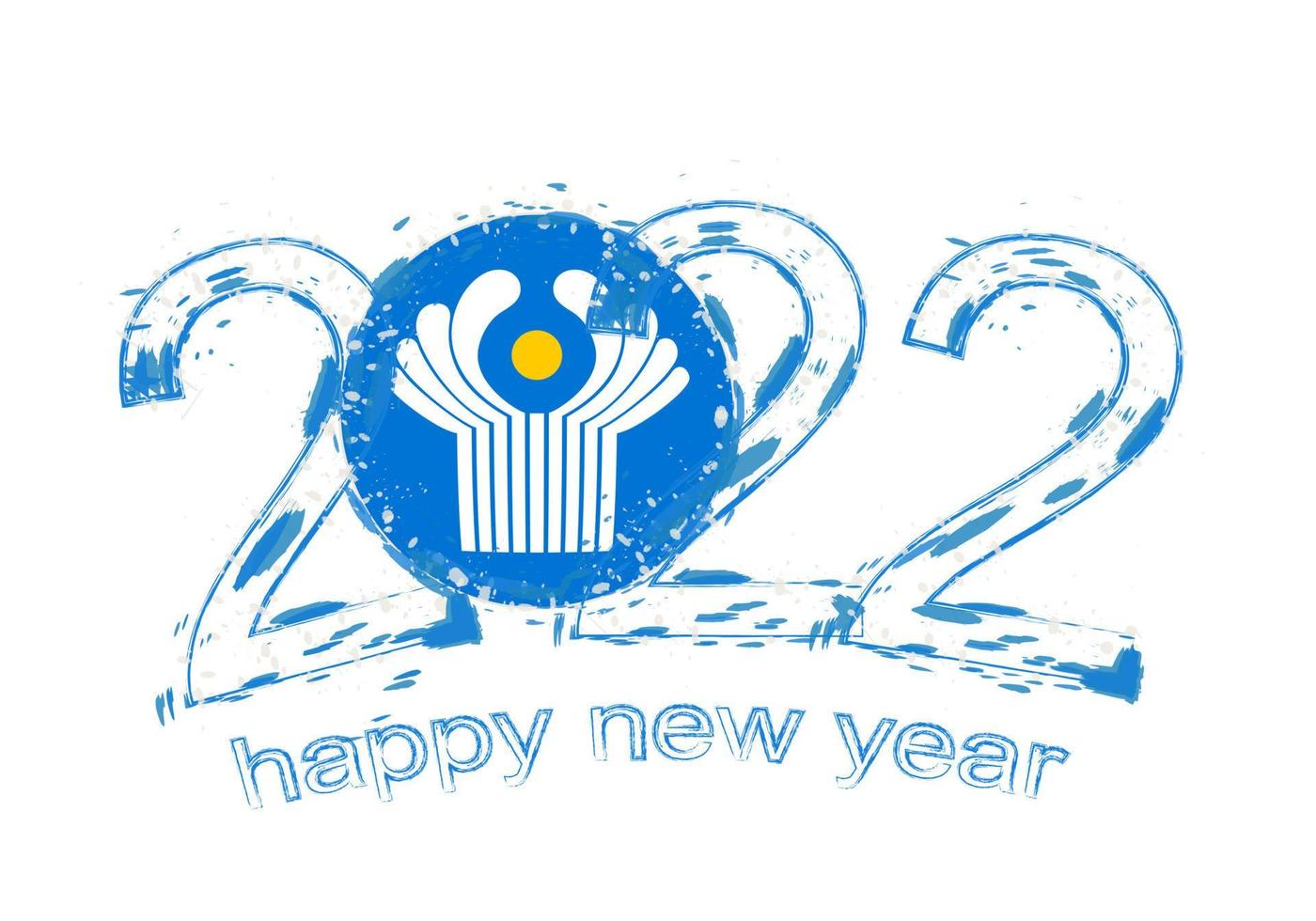 felice anno nuovo 2022 con la bandiera della cis. vettore