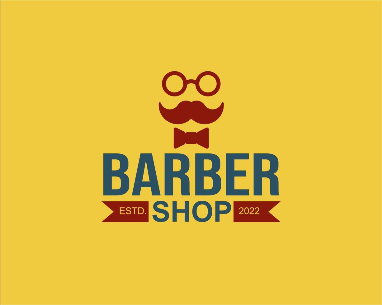 Barbershop logo vettoriale semplice e moderno design da barbiere