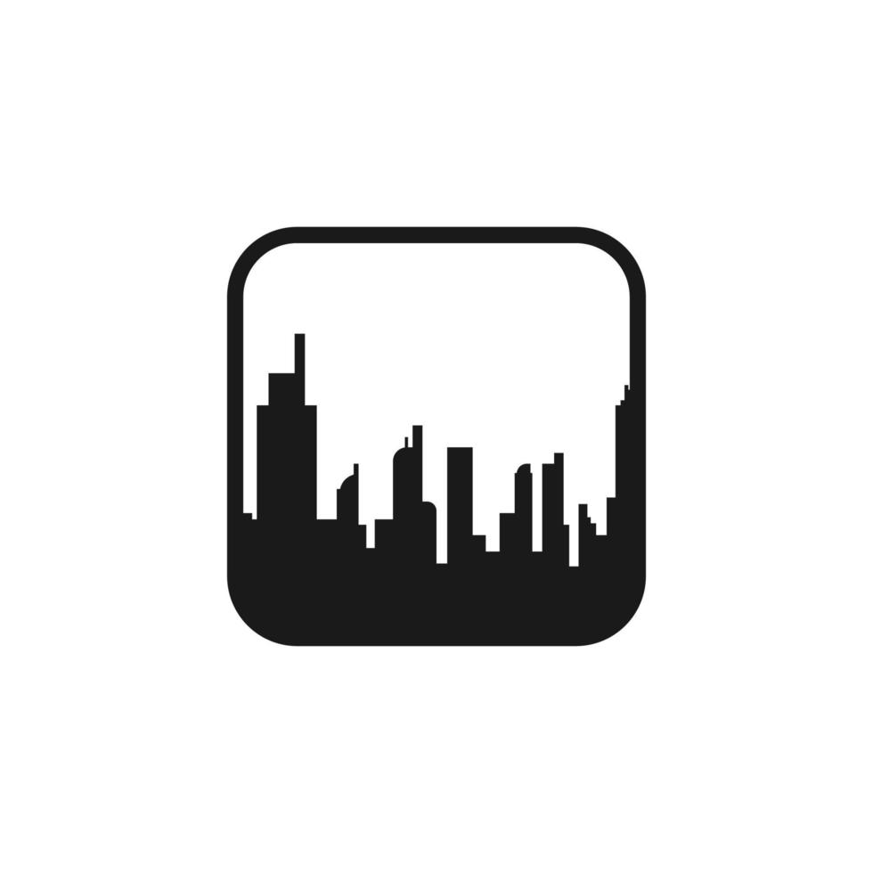 icona della città. città vettore isolare don sfondo bianco. segno semplice della città. illustrazione vettoriale della città.