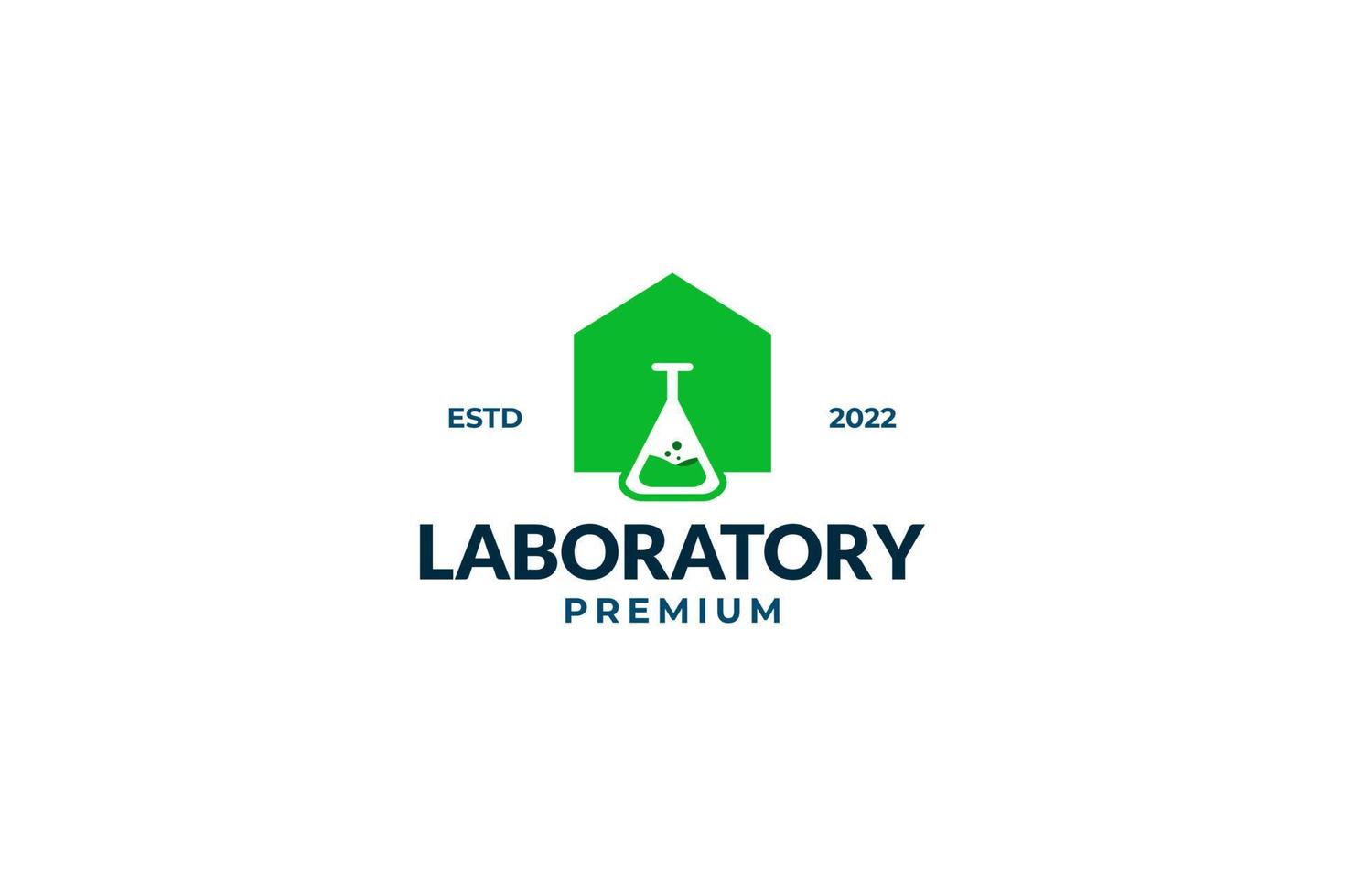 modello vettoriale di progettazione del logo del laboratorio in vetro piatto