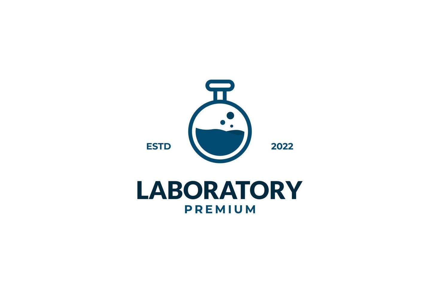 modello vettoriale di progettazione del logo del laboratorio in vetro piatto