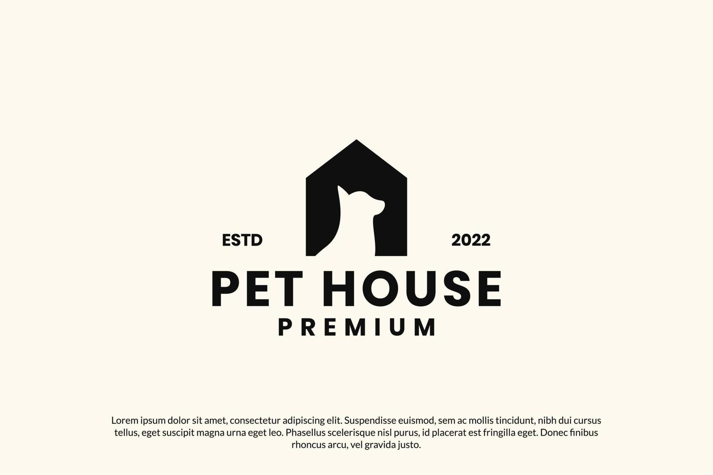 modello vettoriale di design del logo della casa dell'animale domestico piatto