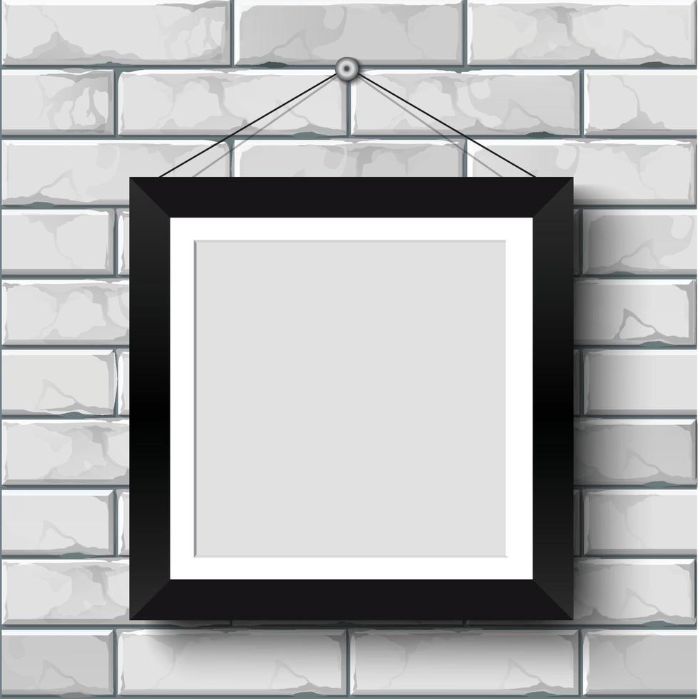 cornice per foto in bianco sull'illustrazione wall.vector vettore