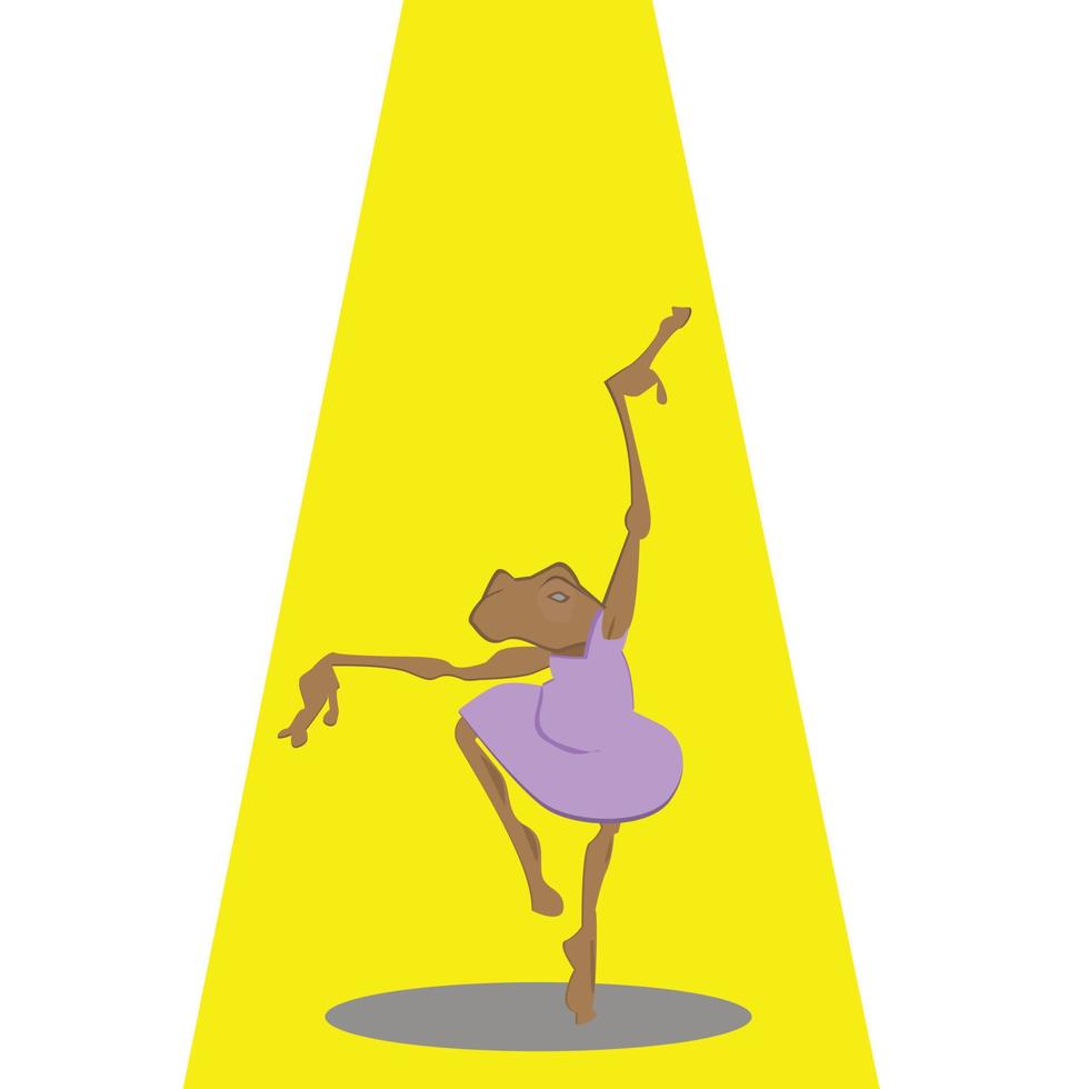 un'illustrazione vettoriale di una rana che balla sul palco