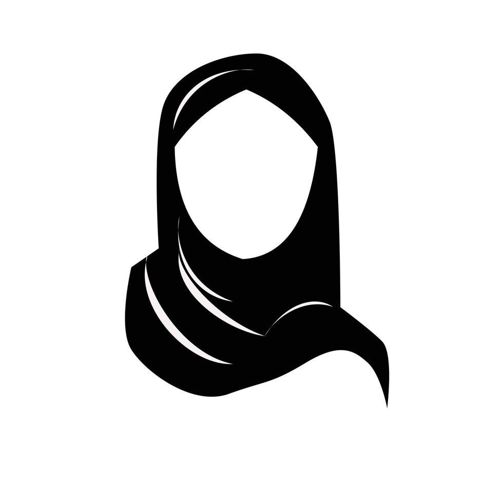 disegno della siluetta di vettore della donna musulmana con l'hijab, donna araba. per il logo modello icona negozio hijab negozio musulmano ecc.