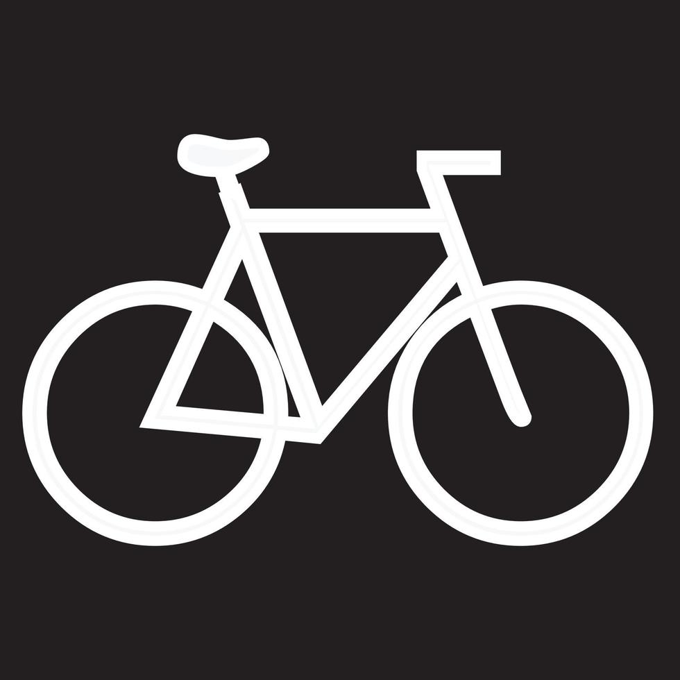 un semplice vettore di simbolo di bicicletta in bianco e nero