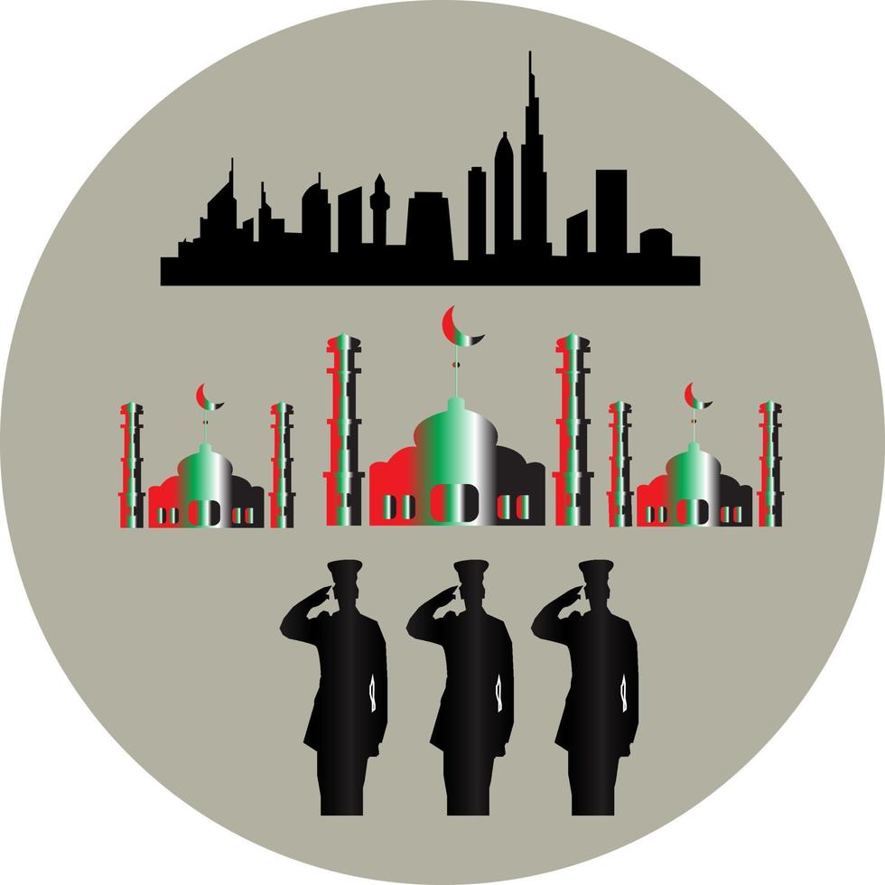 skyline della città sfondo vettoriale emirati arabi uniti.fit per carta da parati moschea unisce gli emirati arabi.