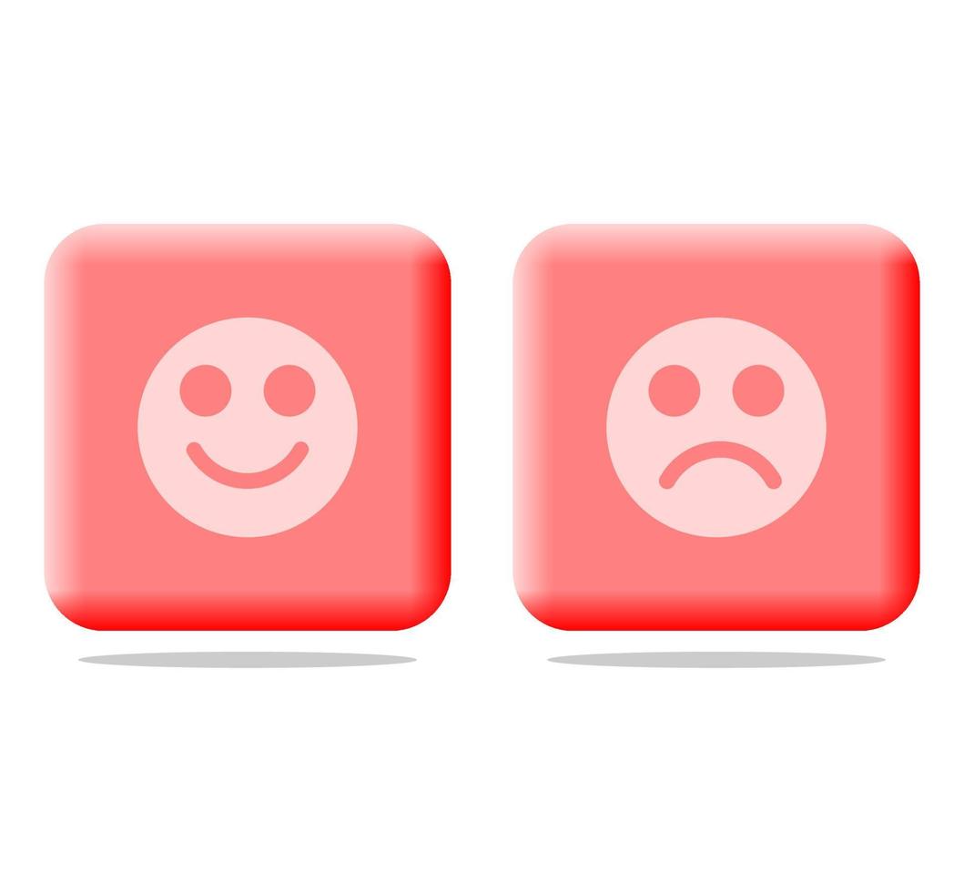 Icona emoticon rossa 3D vettore