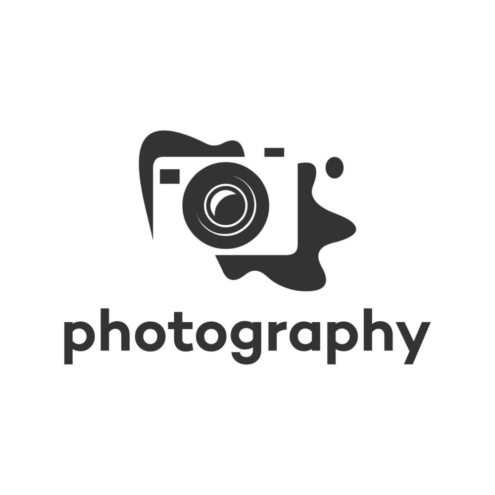 vettore di progettazione del logo di fotografia della fotocamera semplice. stile vintage