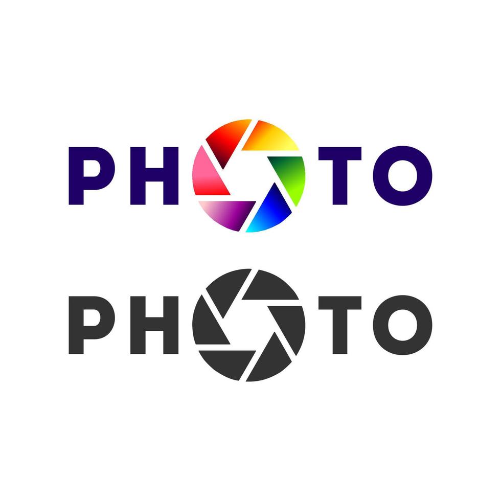 vettore di progettazione del logo di fotografia della fotocamera semplice. stile vintage