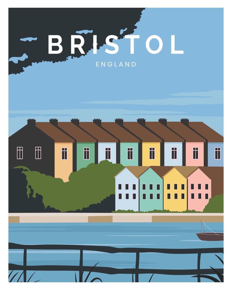 illustrazione vettoriale di sfondo Bristol. viaggio a Bristol in Inghilterra.