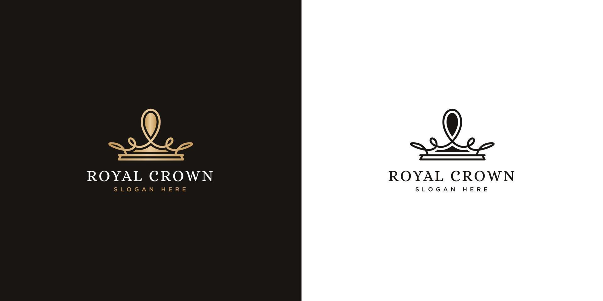 logo corona vintage royal re regina logo astratto design vettore