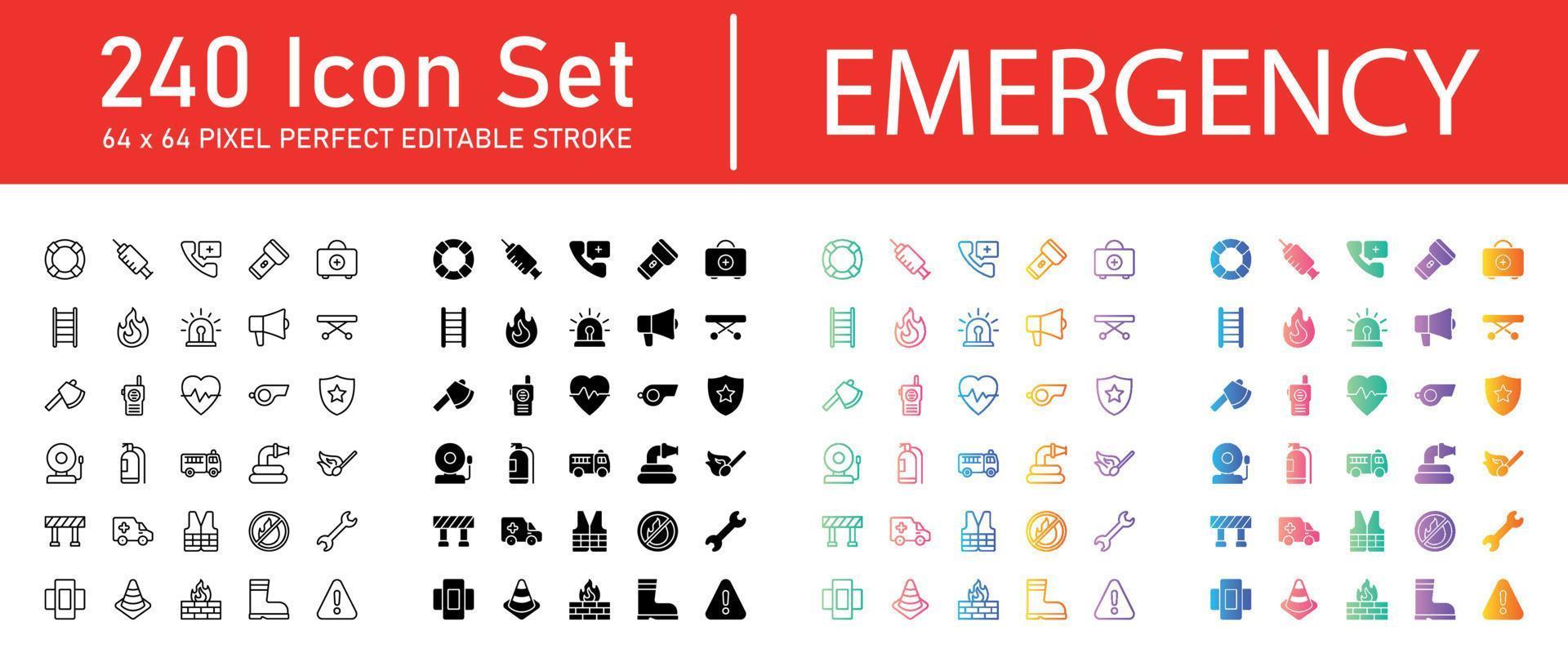 pacchetto di icone di emergenza vettore