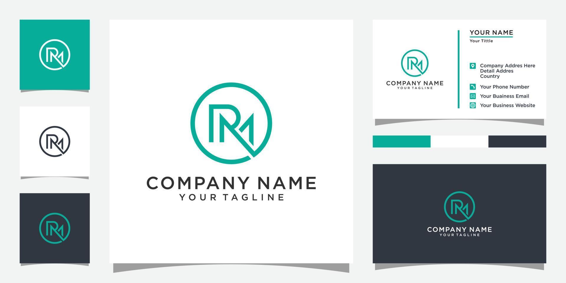 rm o mr vettore di progettazione del logo della lettera iniziale.
