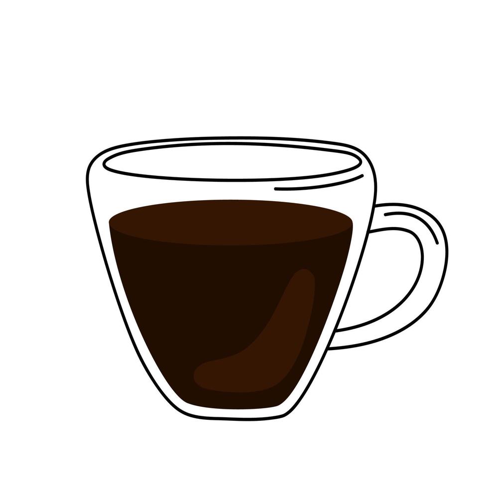caffè espresso in stile doodle. vettore