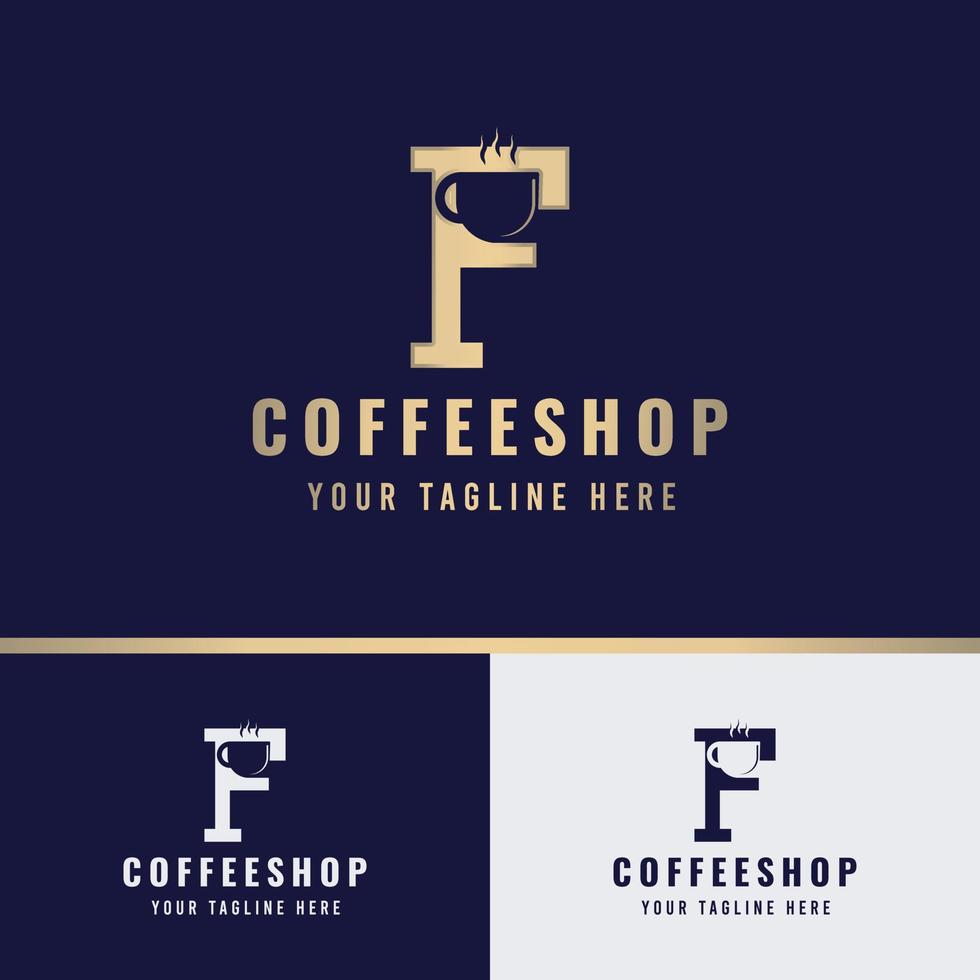 logo del caffè della lettera f vettore