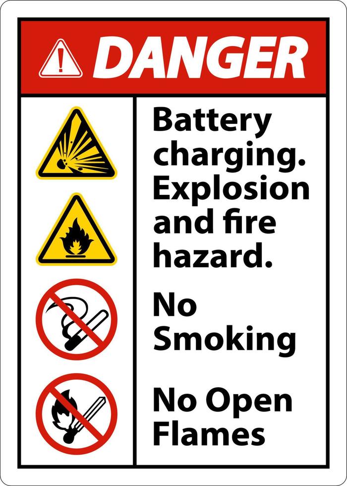 pericolo esplosione e pericolo di incendio segno su sfondo bianco vettore