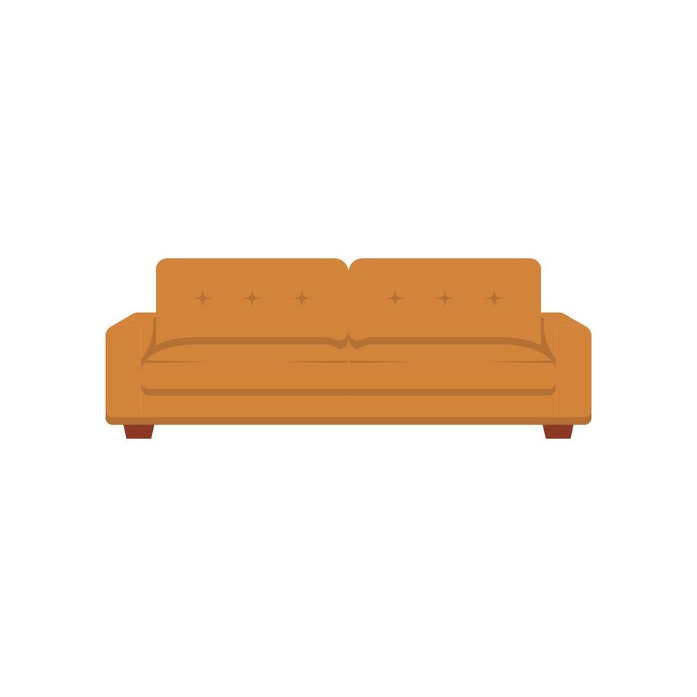 illustrazione piatta del divano. elemento di design icona pulita su sfondo bianco isolato vettore