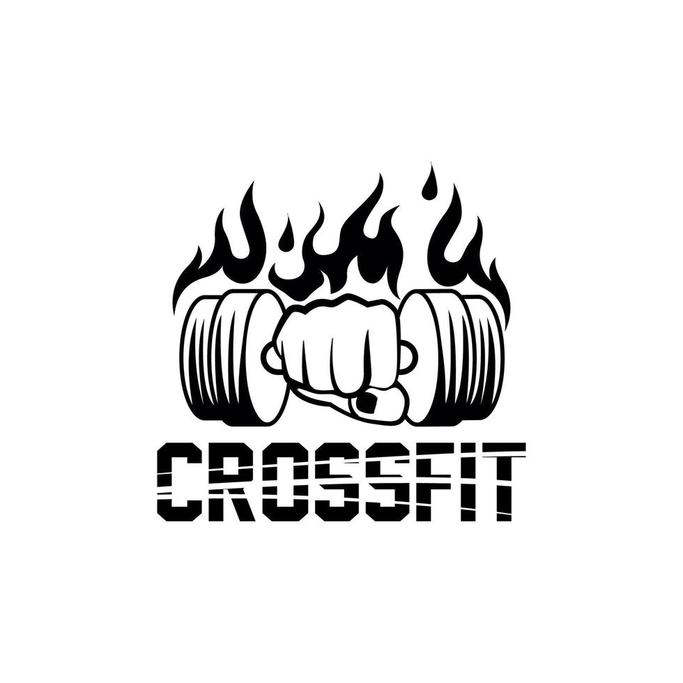 modello di progettazione del logo crossfit vettore