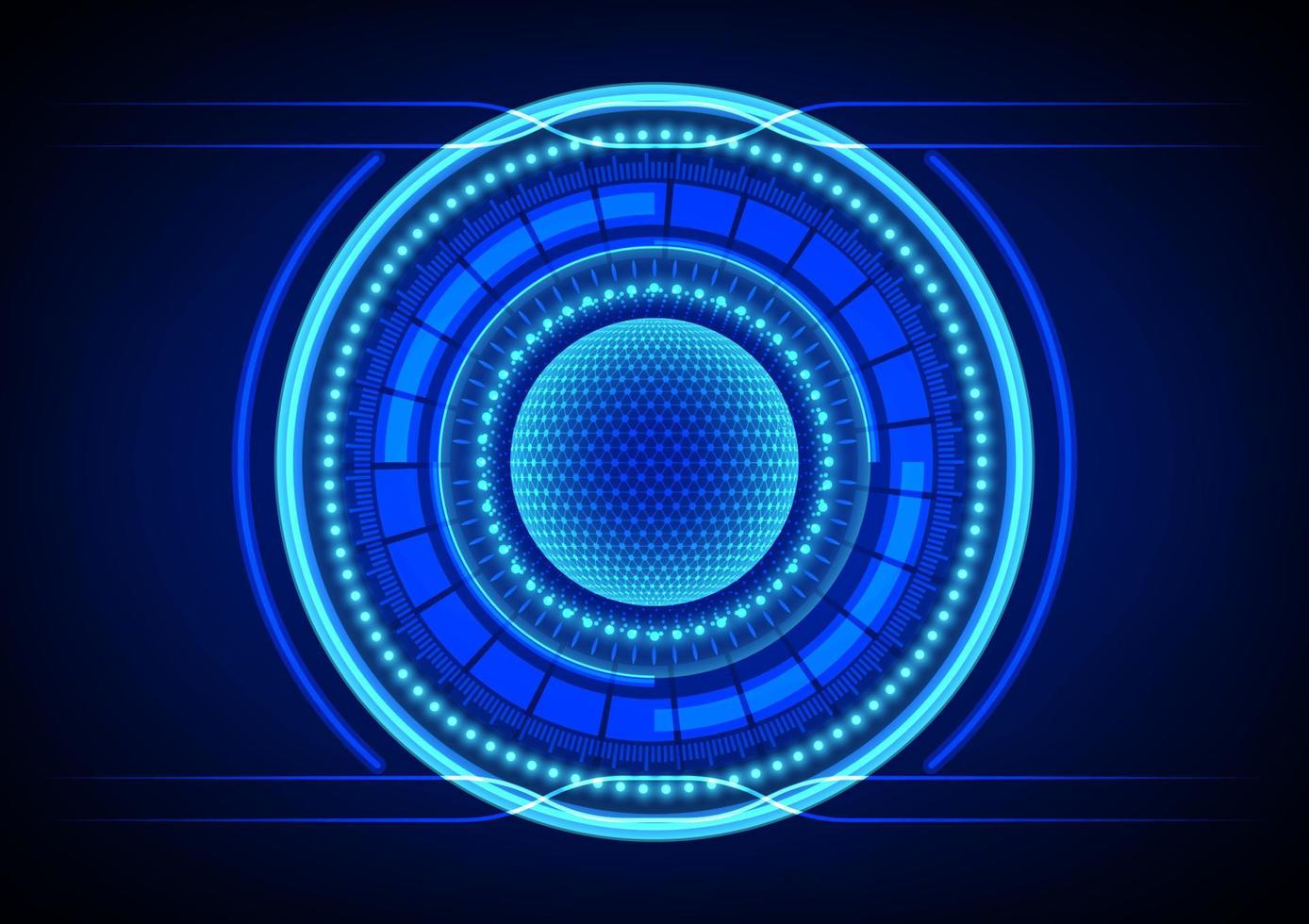 progettazione grafica il cerchio con concetto di ingranaggio tecnologia hitech stile bagliore rete futuristica per sfondo illustrazione vettoriale