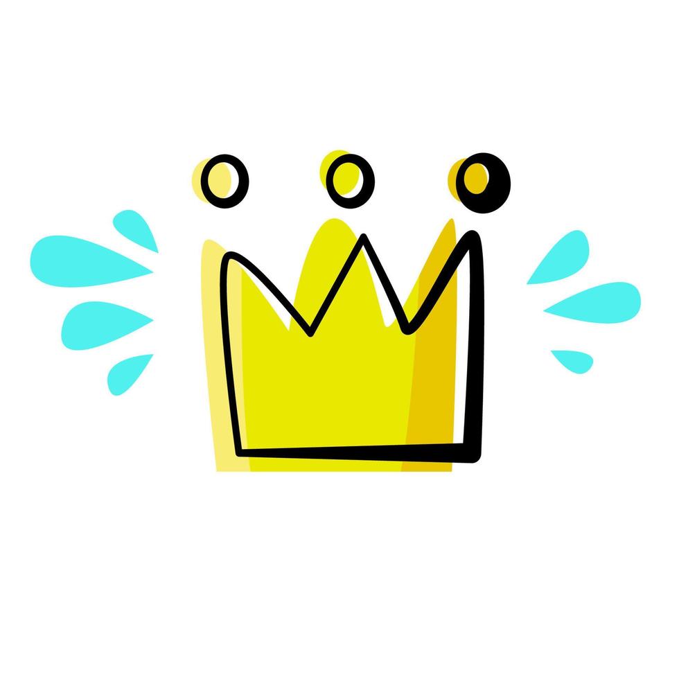 corona in stile doodle. disegnato a mano. icona. schizzo vettore