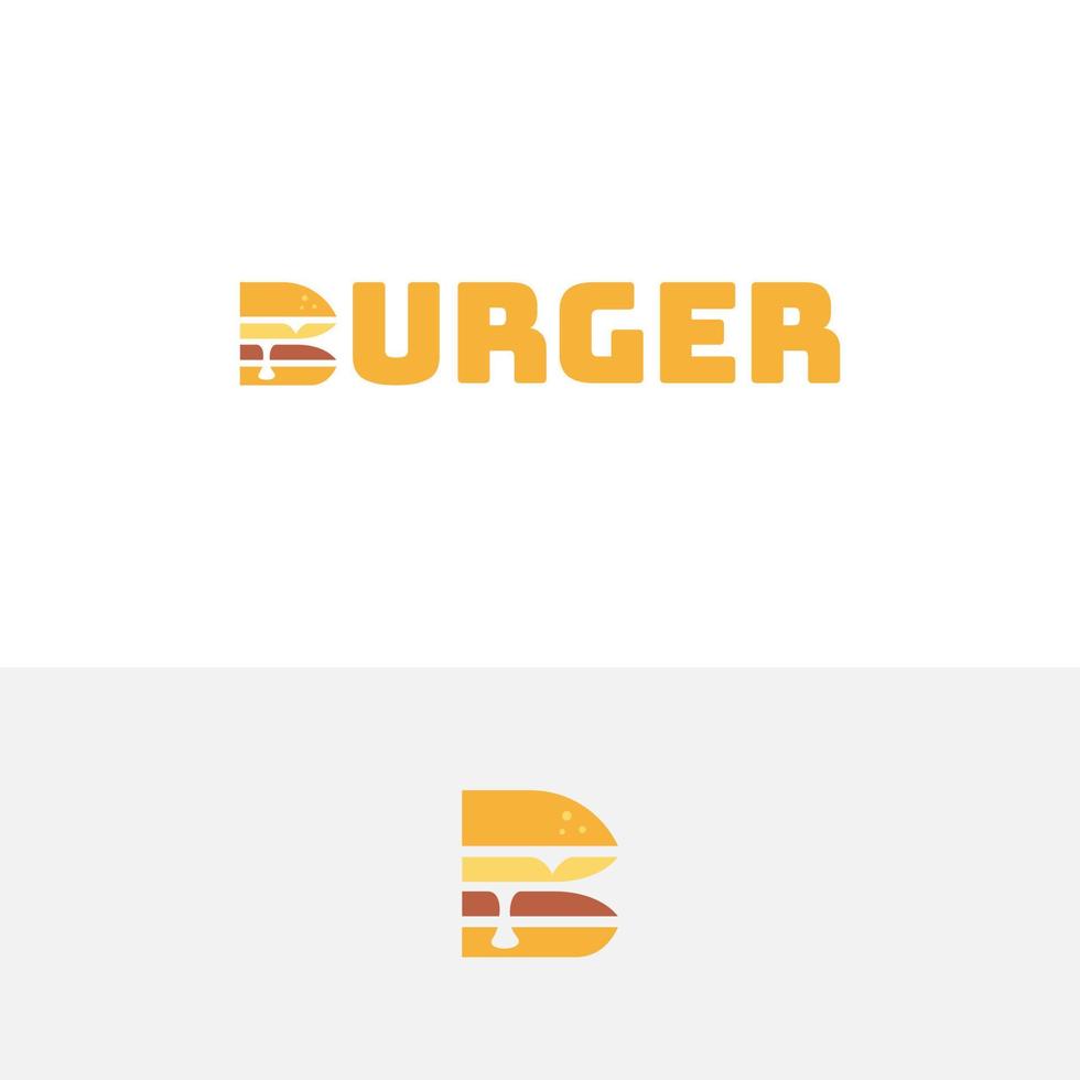 hamburger che forma lettera b, lettera b logo hamburger vettore