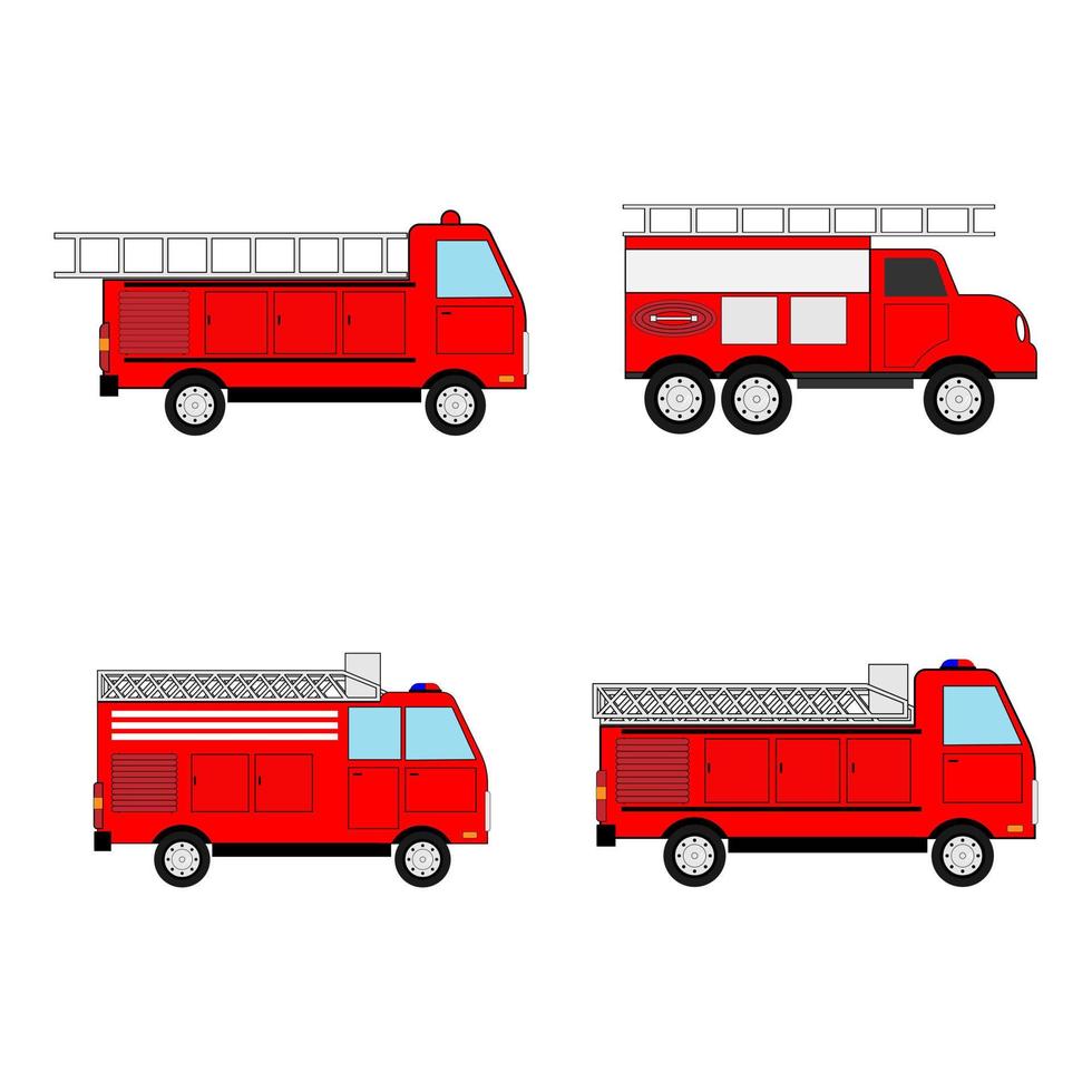 disegno dell'illustrazione del camion dei vigili del fuoco vettore