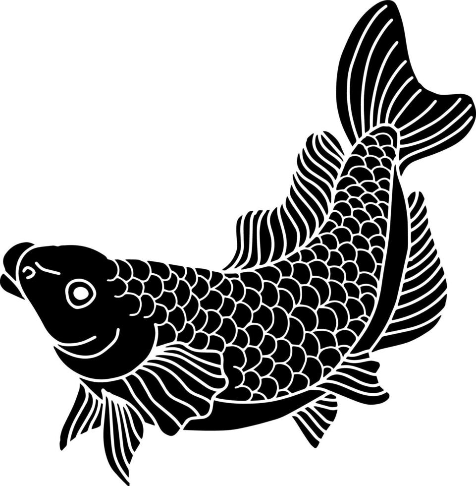illustrazione vettoriale disegno della siluetta del pesce d'oro