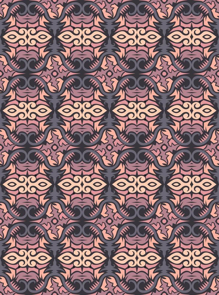 patern senza cuciture di dayak etnico pattern.traditional tessuto indonesiano motivo.borneo pattern. ispirazione per il design vettoriale. tessuto creativo per moda o stoffa vettore