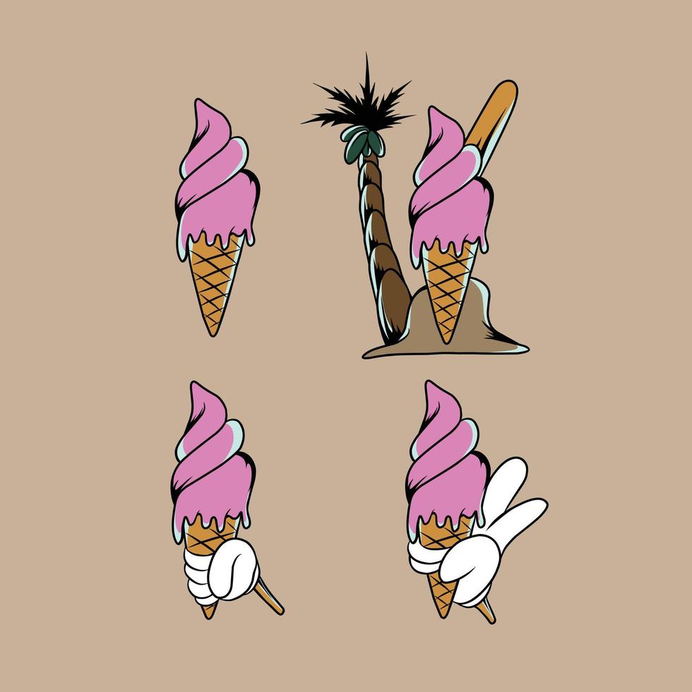 illustrazione vettoriale di gelato creata per il branding e altre esigenze pubblicitarie