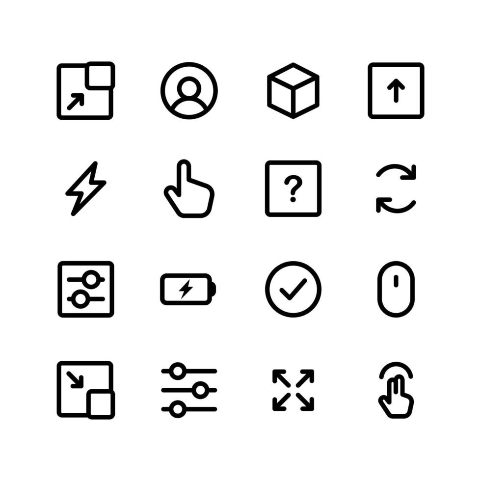 linea di set di icone, per sito Web e app mobile. illustrazione vettoriale