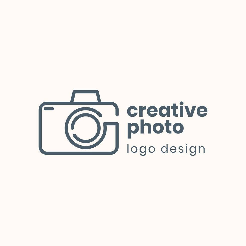 design del modello di logo creativo della fotocamera vettore