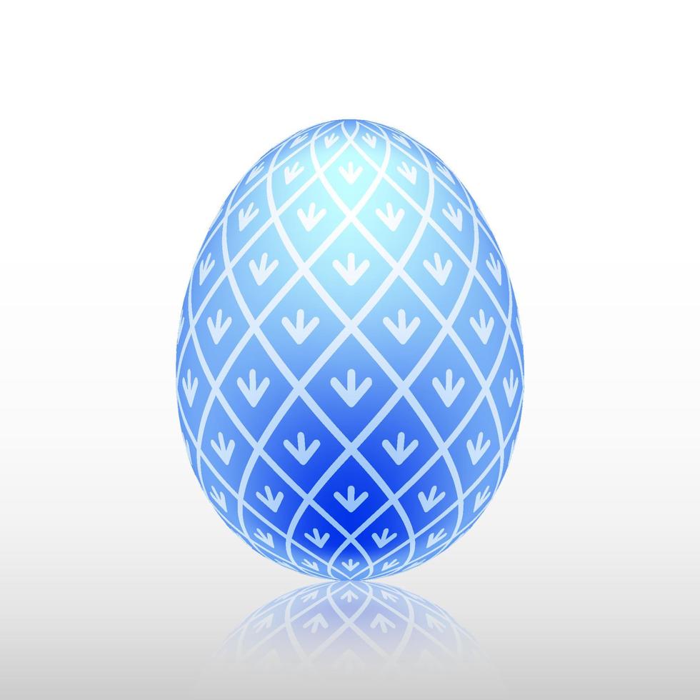 uovo di pasqua blu con motivo esotico, vettore, illustrazione. vettore