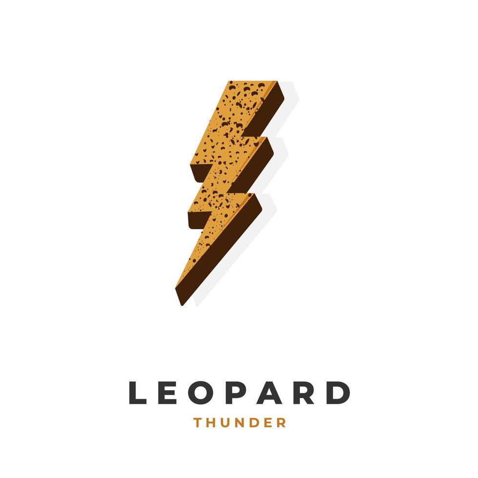 logo dell'illustrazione del fulmine del modello del leopardo vettore