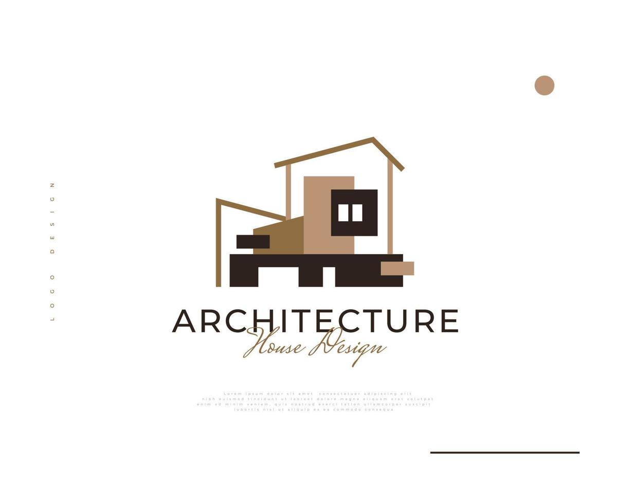 design moderno e minimalista del logo della casa per l'industria del logo immobiliare. elegante logo della casa per l'architettura o l'identità del marchio aziendale di costruzione vettore
