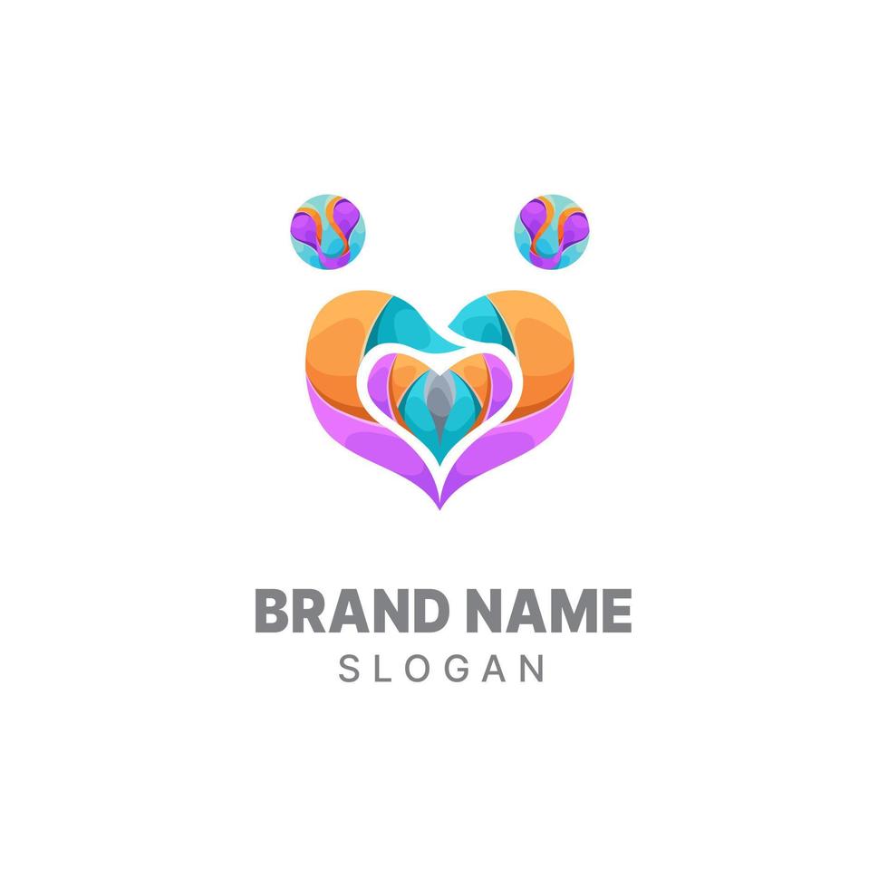 modello di progettazione colorato gradiente logo della comunità, logo della famiglia, logo delle persone, logo dell'unità, vettore