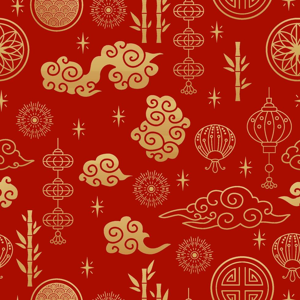 sfondo cinese tradizionale ornamento orientale, modello senza soluzione di continuità vettore