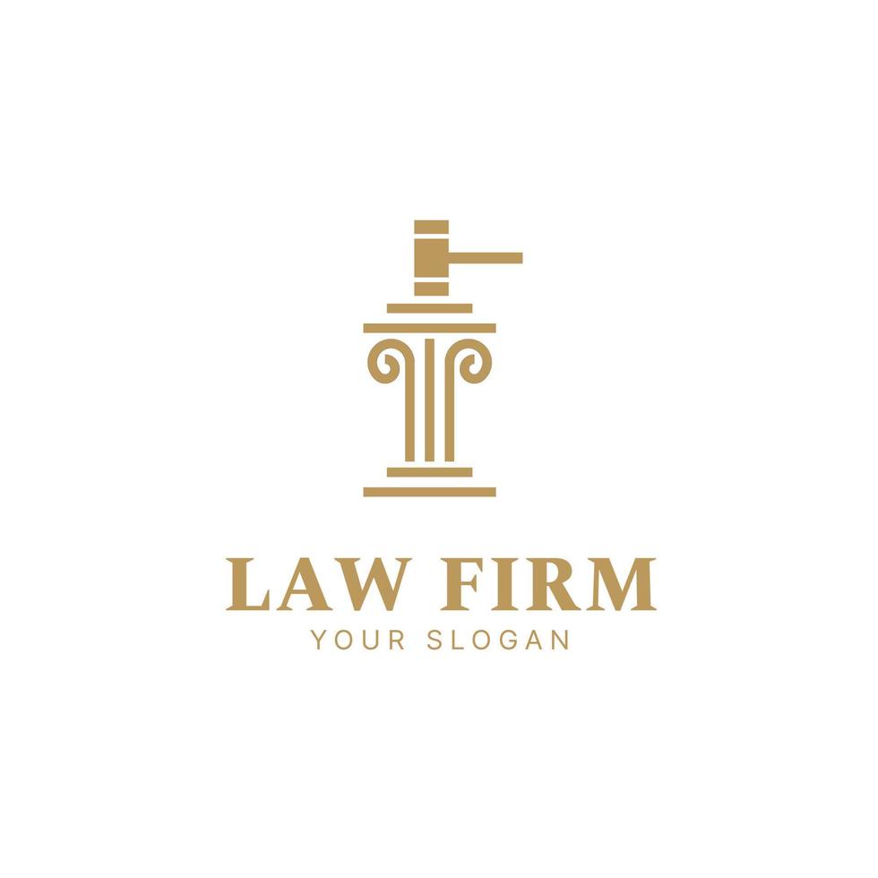 modello di progettazione del logo dell'avvocato, studio legale, logo della giustizia, logo della legge per avvocati e tribunali vettore