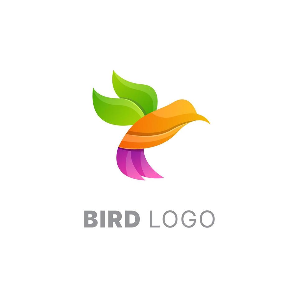 modello colorato gradiente di design del logo dell'uccello vettore