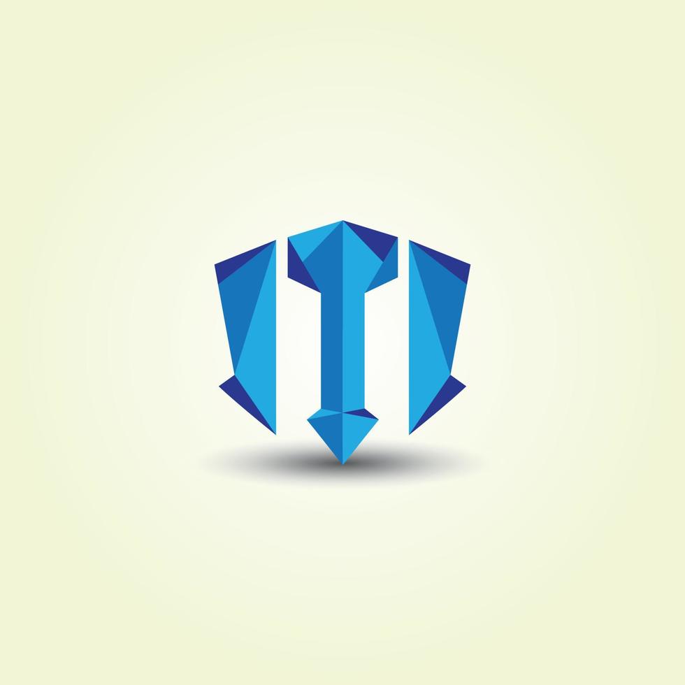 lettera m nel logo alfabetico a forma di diamante vettore