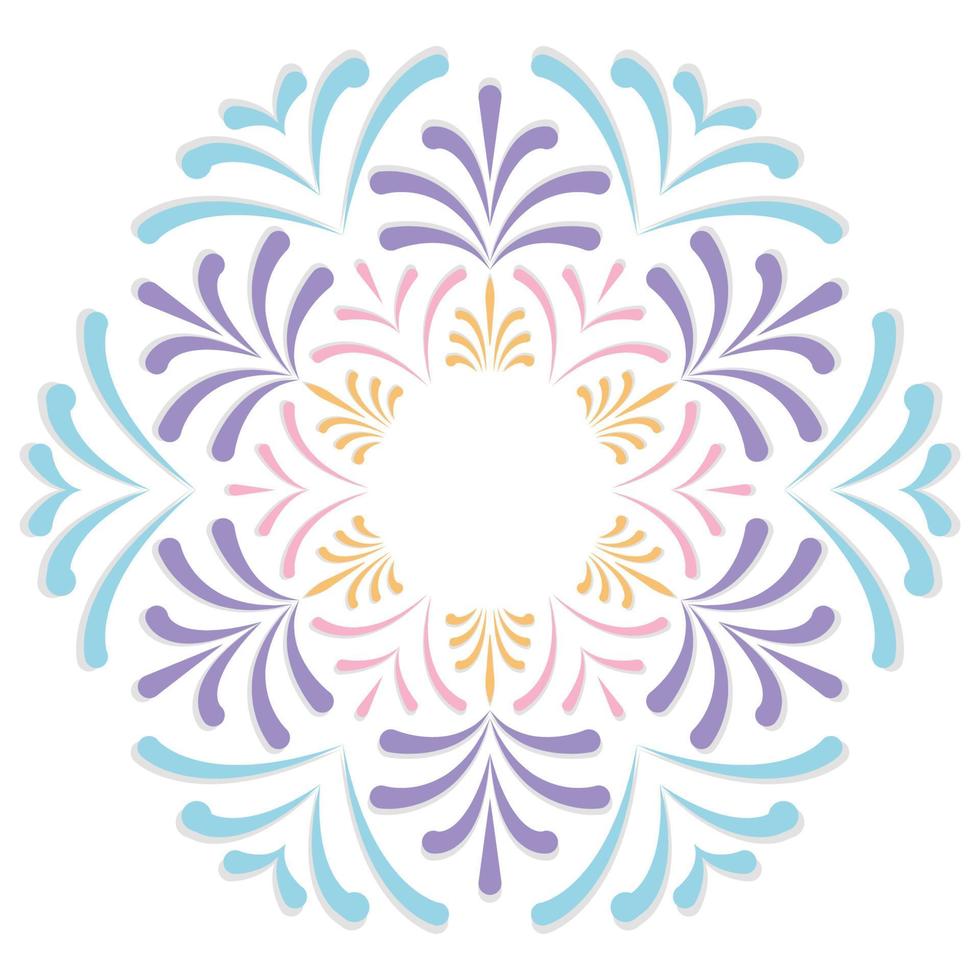 mandala colorato con forme floreali vettore