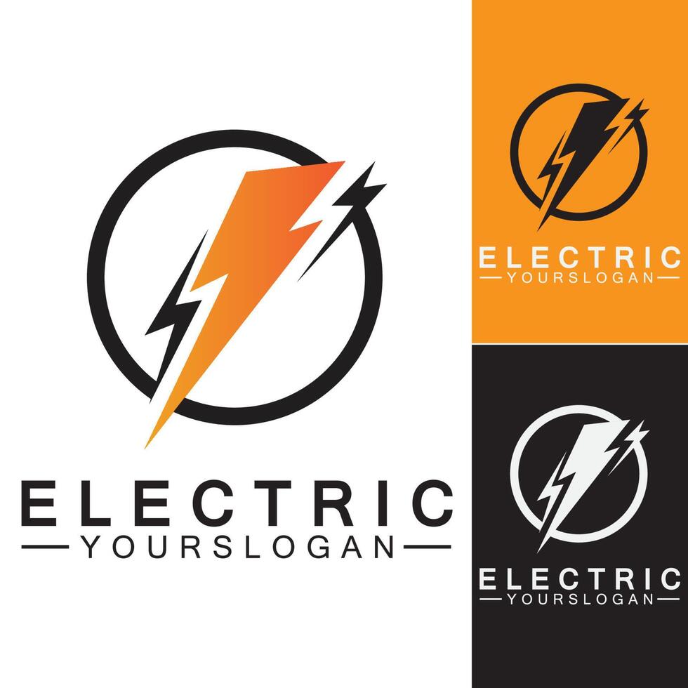 modello di progettazione di logo di elettricità fulmine tuono bullone vettore