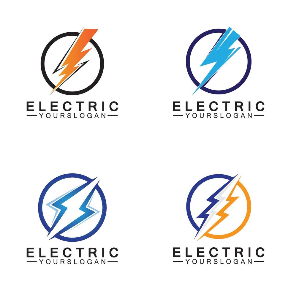 modello di progettazione di logo di elettricità fulmine tuono bullone vettore