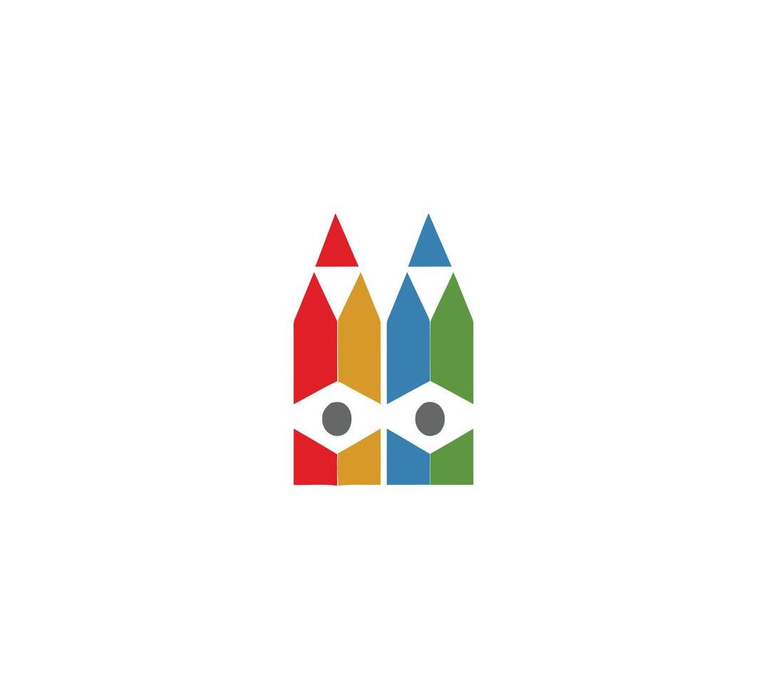logo del progettista con illustrazione vettoriale a matita colorata