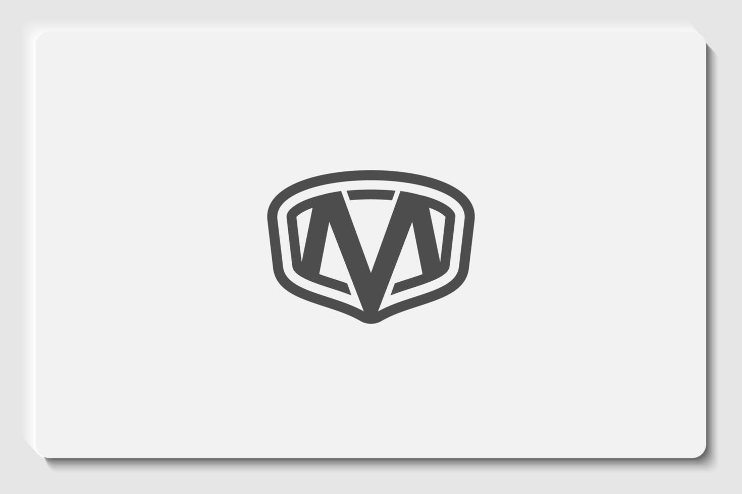 design del logo per il settore automobilistico. combinazione delle iniziali m e del concetto di logo scudo vettore