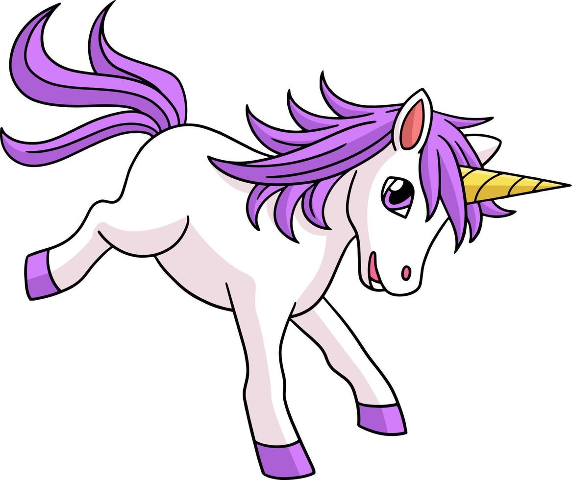 unicorno nella clipart colorata del fumetto della terra delle caramelle vettore