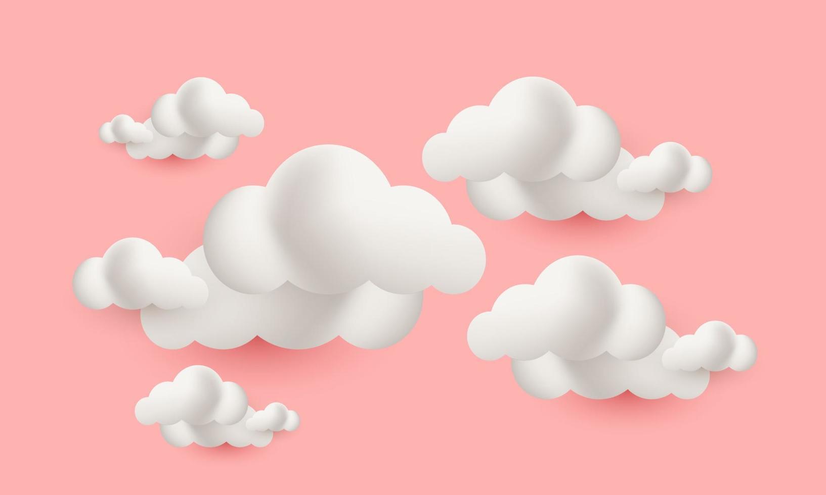 3d rendering design cloud render stylel cartone animato isolato su vettore