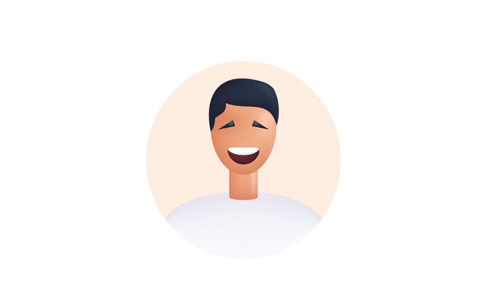 unico giovane uomo sorridente avatar 3d isolato sul vettore