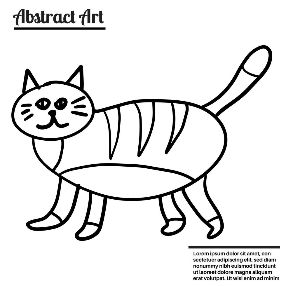 simpatico cartone animato doodle gatto a piedi isolato su sfondo bianco. vettore